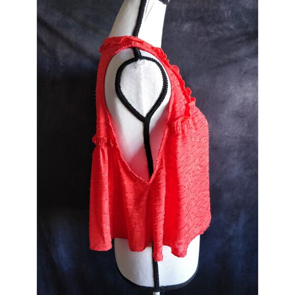 IRO Ragnhild Sleeveless Textured Boxy Top Orange S - Picture 6 of 13